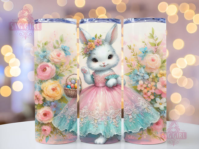 Cute Easter Bunny Butterfly 20oz Tumbler Wrap Sublimation Design, Happy Easter Tumbler Wrap, Instant Digital Download Sublimation SvggirlplusArt 
