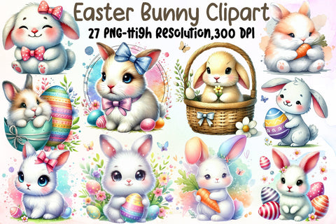 Cute Easter Bunny Clipart Sublimation designartist 