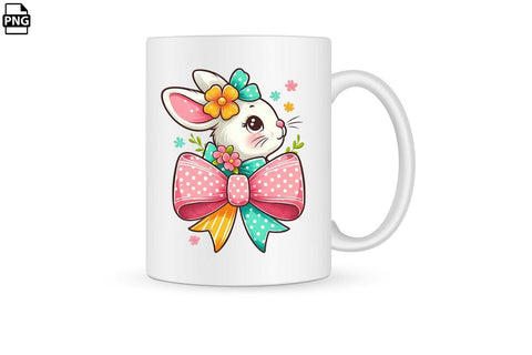 Cute Easter Bunny Coquette Clipart PNG Printable File Sublimation Creativedesigntee 