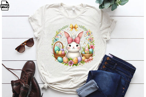 Cute Easter Bunny Coquette Clipart PNG Printable File Sublimation Creativedesigntee 