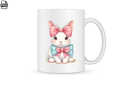 Cute Easter Bunny Coquette Clipart PNG Printable File Sublimation Creativedesigntee 