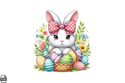 Cute Easter Bunny Coquette Clipart PNG Printable File Sublimation Creativedesigntee 