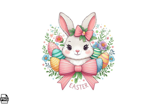 Cute Easter Bunny Coquette Clipart PNG Printable File SVG Creativedesigntee 