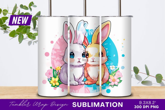 Cute easter bunny couple tumbler png Sublimation Regulrcrative 