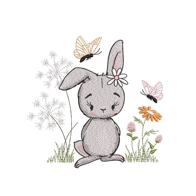 Cute Easter Bunny Embroidery Design, 3 sizes, Instant Download Embroidery/Applique DESIGNS Nino Nadaraia 