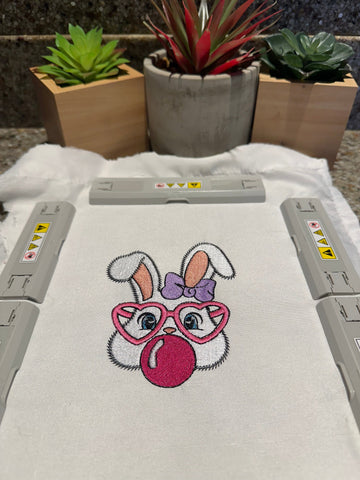 Cute Easter Bunny Embroidery Design 4 Sizes - File formats in pes,dst,jef,xxx,exp,vip,vp3, holiday, season, bunny's, rabbit, trending, Face Embroidery/Applique DESIGNS AestheticdesignsE 