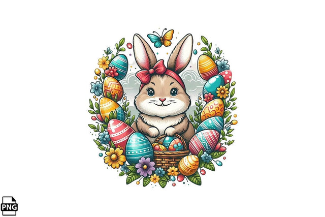 Cute Easter Bunny PNG Printable File Sublimation Creativedesigntee 