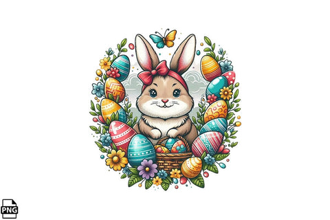 Cute Easter Bunny PNG Printable File Sublimation Creativedesigntee 