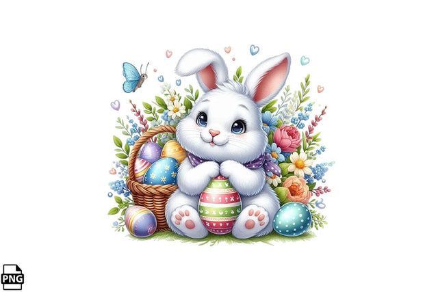 Cute Easter Bunny PNG Printable File Sublimation Creativedesigntee 