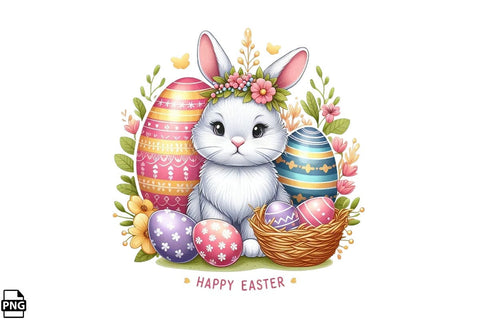 Cute Easter Bunny PNG Printable File Sublimation Creativedesigntee 