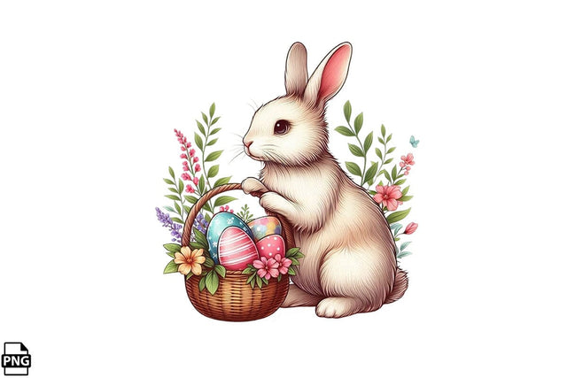 Cute Easter Bunny PNG Printable File Sublimation Creativedesigntee 