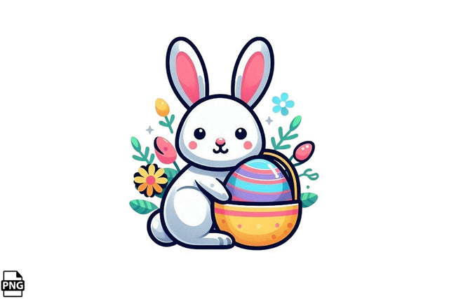 Cute Easter Bunny PNG Printable File Sublimation Creativedesigntee 