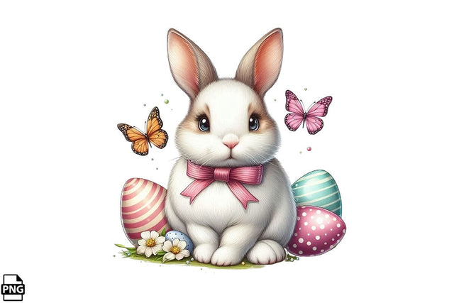 Cute Easter Bunny PNG Printable File Sublimation Creativedesigntee 