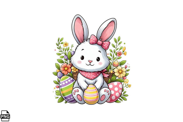 Cute Easter Bunny PNG Printable File Sublimation Creativedesigntee 