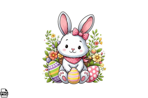 Cute Easter Bunny PNG Printable File Sublimation Creativedesigntee 