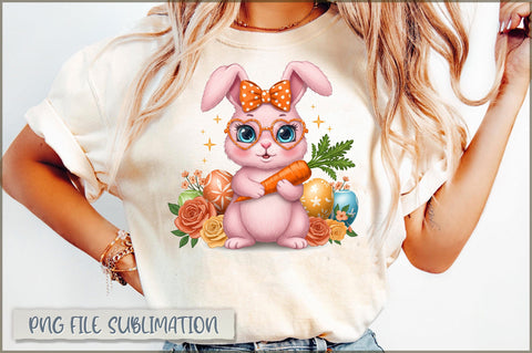 Cute Easter Bunny PNG Sublimation Sublimation Shetara Begum 