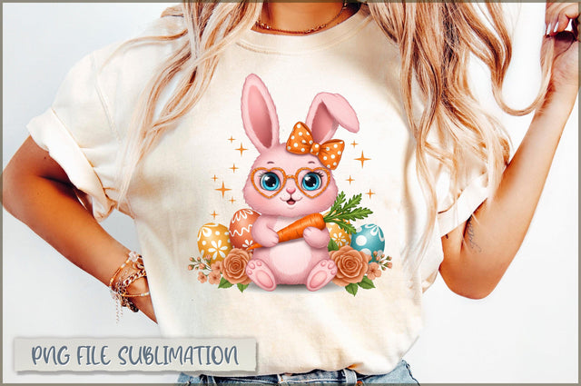 Cute Easter Bunny PNG Sublimation Sublimation Shetara Begum 