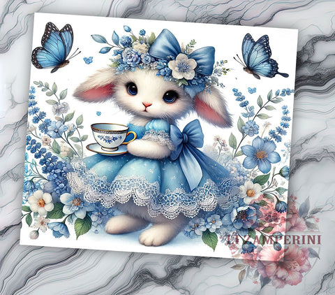 Cute Easter Bunny Rabbit Spring Tumbler Wrap, Bunny Tumbler, Rabbit Tumbler, Spring Drinkware, Sublimation Wrap, Holiday Gift, Cute Bunny Decor Sublimation Li Zamperini 