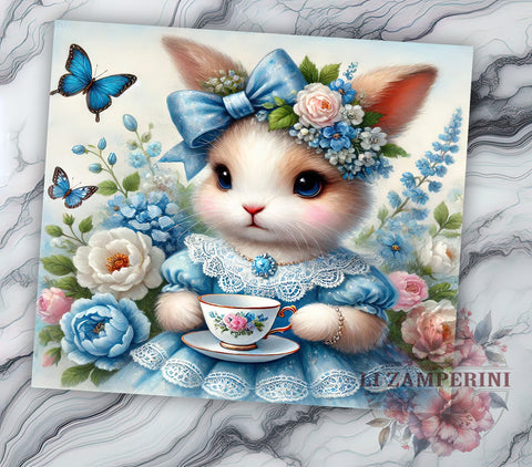 Cute Easter Bunny Rabbit Spring Tumbler Wrap, Bunny Tumbler, Rabbit Tumbler, Spring Drinkware, Sublimation Wrap, Holiday Gift, Cute Bunny Decor Sublimation Li Zamperini 