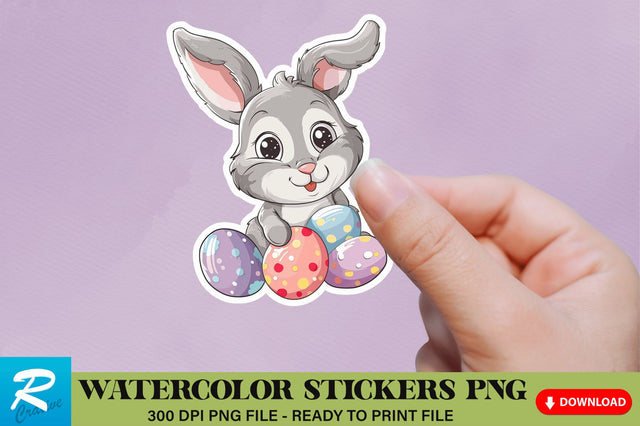 Cute Easter Bunny Sticker Clipart Sublimation Regulrcrative 