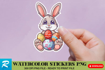 Cute Easter Bunny Sticker Clipart Sublimation Regulrcrative 