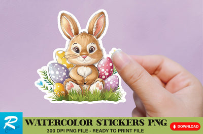 Cute Easter Bunny Sticker Clipart Sublimation Regulrcrative 