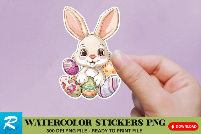 Cute Easter Bunny Sticker Clipart Sublimation Regulrcrative 