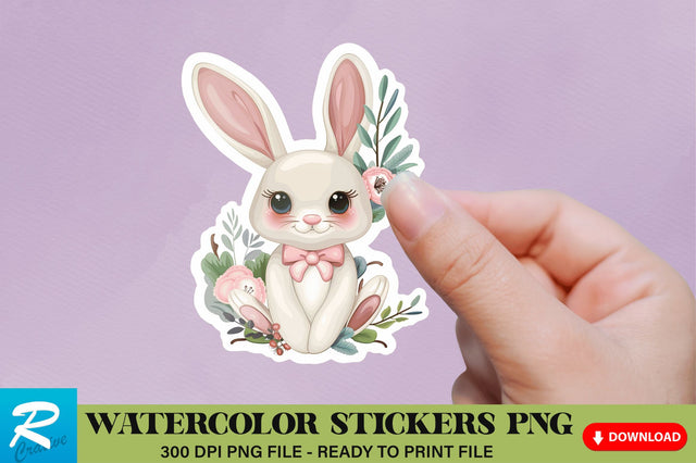 Cute Easter Bunny Sticker Clipart Sublimation Regulrcrative 