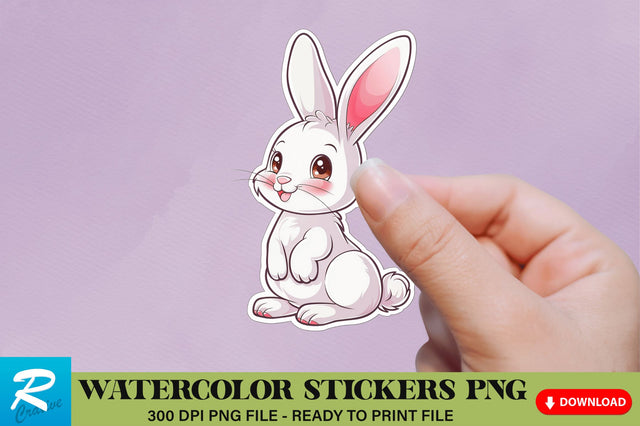 Cute Easter Bunny Sticker Clipart Sublimation Regulrcrative 