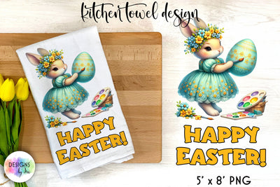 Cute Easter Bunny Sublimation | Kitchen Towel Design | Happy Easter Sublimation Designs by Ira 