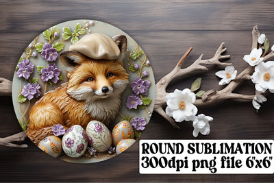 Cute Easter Bunny Sublimation Trio - Circle, Keychain, Coaster Sublimation afrosvg 