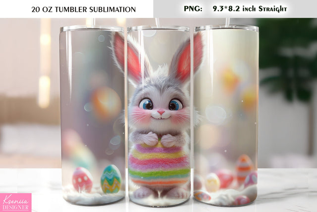 Cute Easter bunny tumbler sublimation Sublimation Kseniia designer 