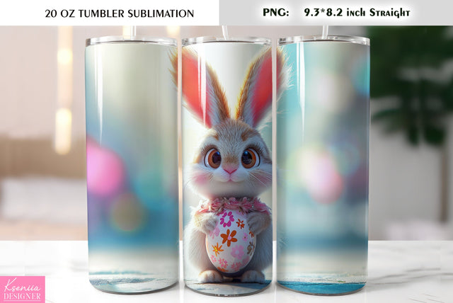 Cute Easter bunny tumbler sublimation Sublimation Kseniia designer 