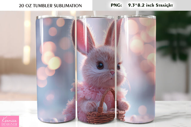 Cute Easter bunny tumbler sublimation Sublimation Kseniia designer 