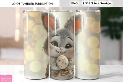 Cute Easter bunny tumbler sublimation Sublimation Kseniia designer 
