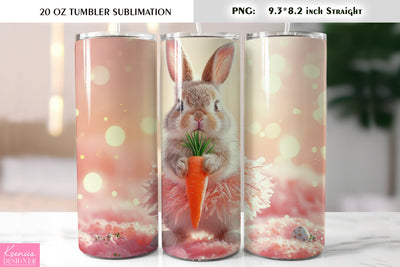 Cute Easter bunny tumbler sublimation Sublimation Kseniia designer 