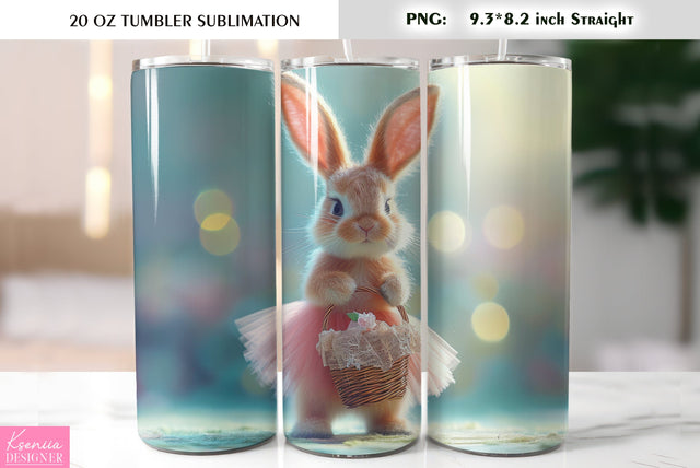 Cute Easter bunny tumbler sublimation Sublimation Kseniia designer 