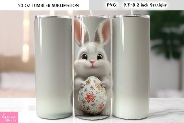 Cute Easter bunny tumbler sublimation Sublimation Kseniia designer 