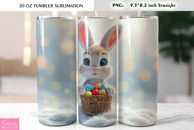 Cute Easter bunny tumbler sublimation Sublimation Kseniia designer 