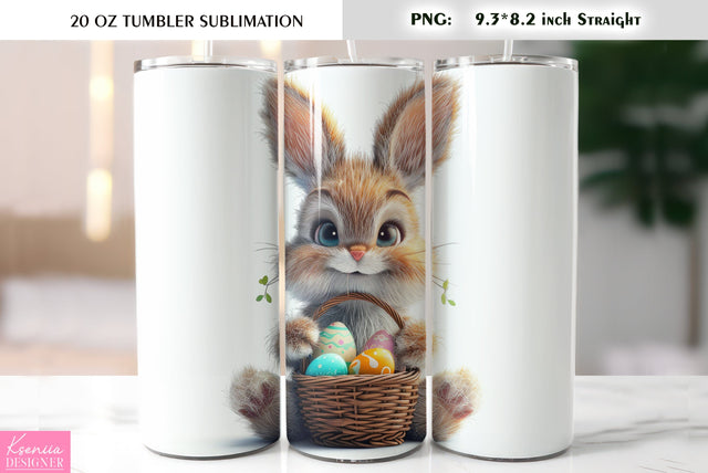 Cute Easter bunny tumbler sublimation Sublimation Kseniia designer 