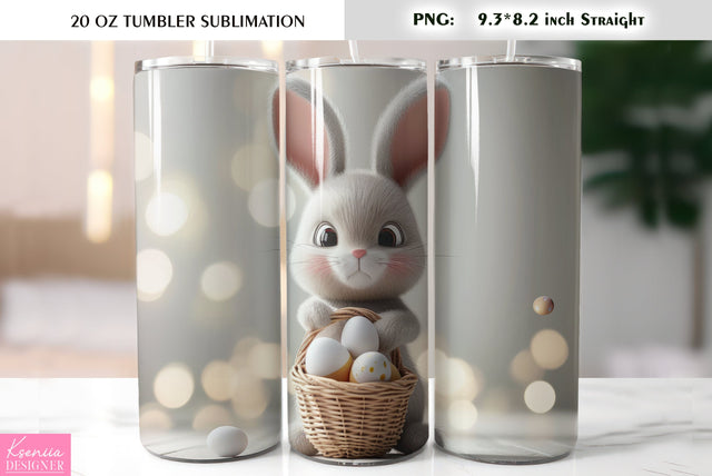 Cute Easter bunny tumbler sublimation Sublimation Kseniia designer 