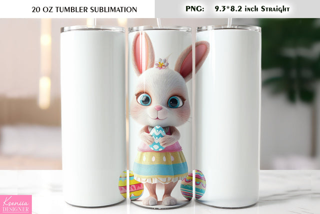 Cute Easter bunny tumbler sublimation Sublimation Kseniia designer 