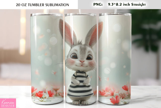 Cute Easter bunny tumbler sublimation Sublimation Kseniia designer 