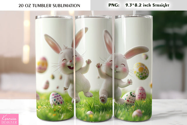 Cute Easter bunny tumbler sublimation Sublimation Kseniia designer 
