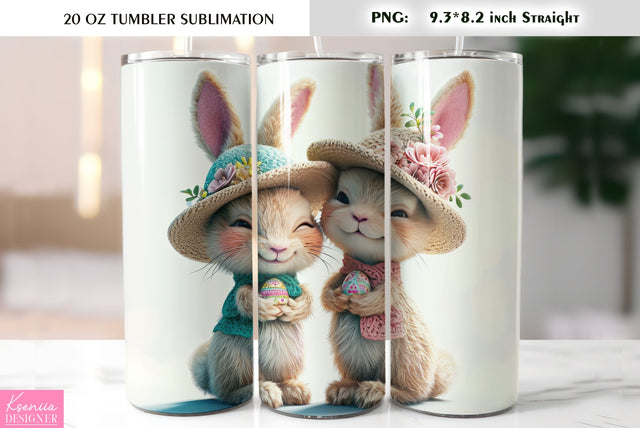 Cute Easter bunny tumbler sublimation Sublimation Kseniia designer 