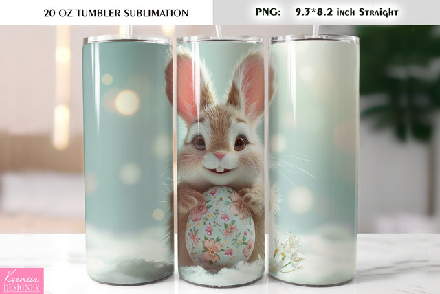 Cute Easter bunny tumbler sublimation Sublimation Kseniia designer 