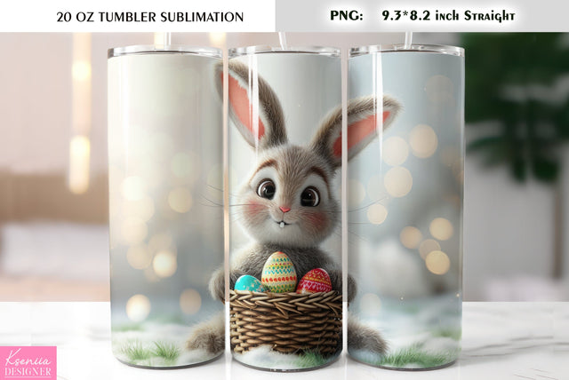Cute Easter bunny tumbler sublimation Sublimation Kseniia designer 