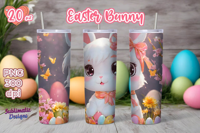 Cute Easter Bunny Tumbler Wrap | 20oz Skinny Tumbler Wrap Sublimation Design Sublimation Sublimatiz Designs 