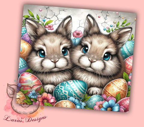 Cute Easter Bunny Tumbler Wrap, Easter Day Design, 20oz Sublimation Wrap, Digital Download Tumbler, Happy Easter Art, Bunny Tumbler Design, Spring Holiday Gift, Easter Drinkware Sublimation Lara' s Designs 