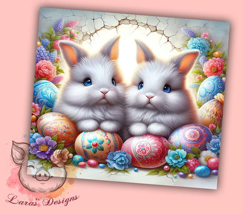 Cute Easter Bunny Tumbler Wrap, Easter Day Design, 20oz Sublimation Wrap, Digital Download Tumbler, Happy Easter Art, Bunny Tumbler Design, Spring Holiday Gift, Easter Drinkware Sublimation Lara' s Designs 